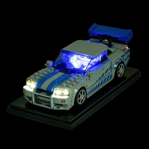 SturKer-X Led Light Kit Compatible with Lego Speed Champions, Lighting Set for Fast & Furious Nissan Skyline GT-R (R34) Toy Car, LED Light for 76917 - Toy is not Included (S-76917)