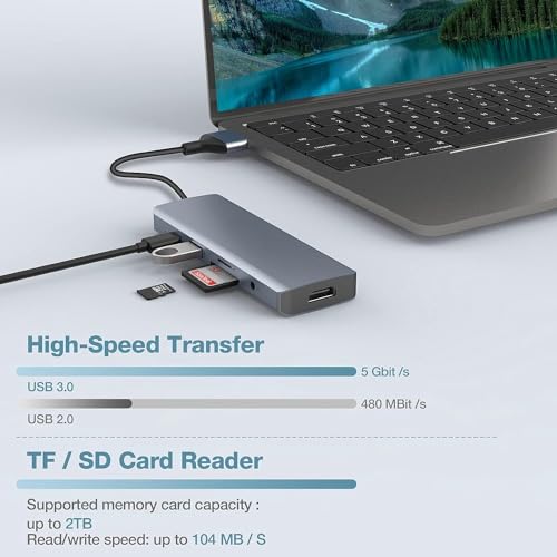 Adaptateur MacBook Pro double USB C pour connecter écran HDMI et clés USB - 4