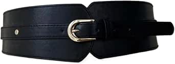 Adjustable Wide Waist Belt for Women, Black