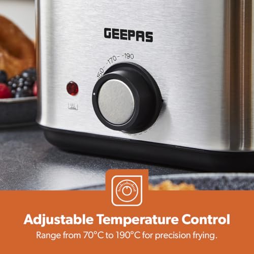 GEEPAS Deep Fat Fryer – Adjustable Thermostat, Viewing Window, Cool-Touch Handle, Non-Stick Inner Pot, Indicator Light and Compact to Family-Size Options (1.5L) - Image 6