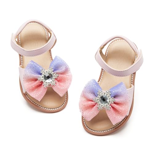 Image of Felix & Flora Toddler Girl Sandals - Little Girl Easter Dress Shoes Lightweight Open Toe Beach Holiday Flats