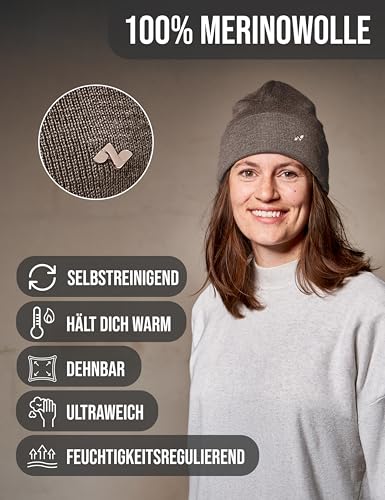 NYTTED Merino-Beanie Taupe für Damen & Herren – Bild 4