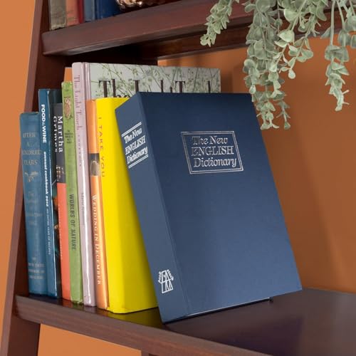 Image of Security Dictionary Book Safe Secret with 2 Keys Lock, Metal Hidden Storage Box, Password Secret Compartment for Valuable, Cash, Jewelry (18x12x5.5 cm) (Multicolor) (Key Lock)