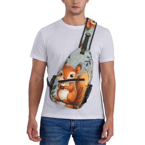 Mochila cruzada estilo sling con diseño de ardilla miniatura 7