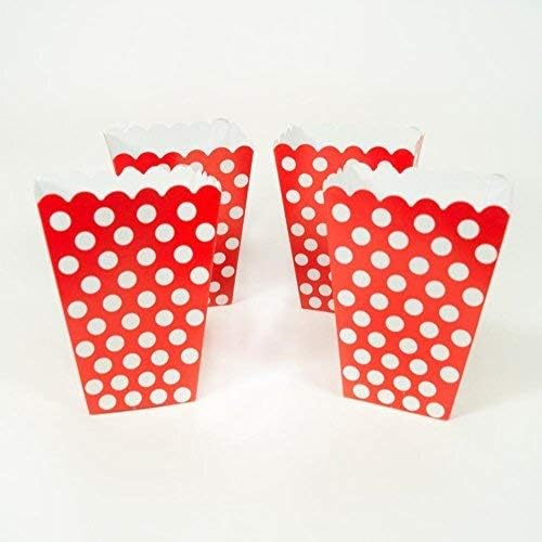Unique Polka Dots Treat Boxes, 5.5" x 4", Ruby Red