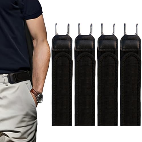 FLYGRRIV Gürtel Ohne Schnalle, Elastischer Schnallenloser Gürtel Herren & Damen, Buckle Less Belt mit Metallhaken, Verstellbar mit Klettverschluss, Komfortabel und Einfach zu Bedie