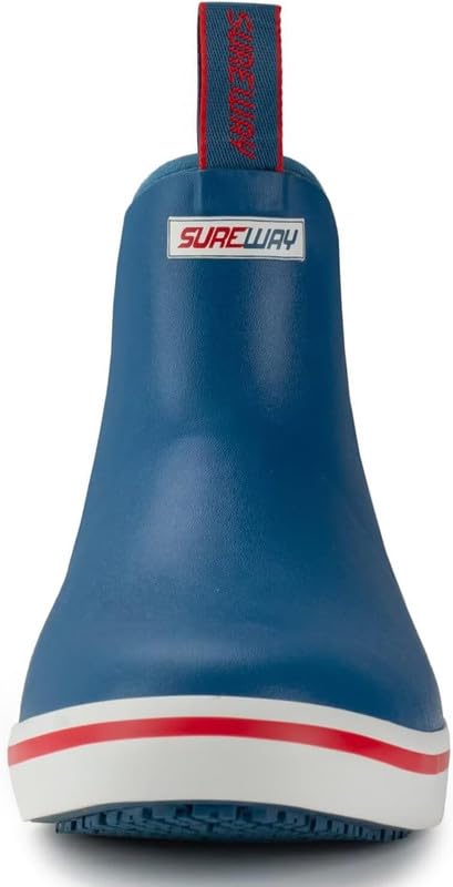 Image of SUREWAY Men's Ankle Fishing Deck Boots for Men-Waterproof,Professional Non-Slip Soles for Wet Slippery Surface,Neoprene Rubber Rain Boot /Shoes for Hunting Boating Gardening