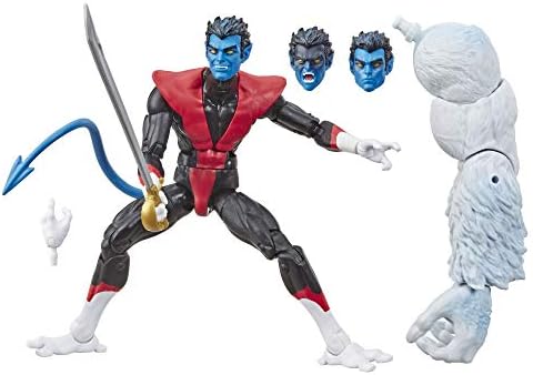 Marvel Classic Hasbro Legends Series 6" Collectible Action Figure Nightcrawler Toy (X-Men/X-Force Collection) – with Wendigo Build-A-Figure Part, Brown/A