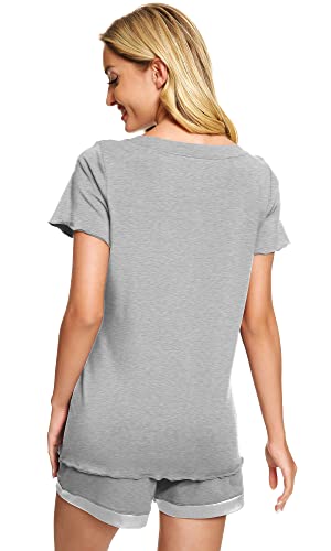 Image of WiWi Viscose from Bamboo Pajamas Set for Women Super Soft Short Sleeve Cooling Summer Plus Size Pjs Sets Sleepwear S-4X
