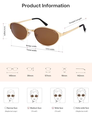 Image of SOJOS Retro Oval Polarized Sunglasses for Women Men, Trendy Chic Cat Eye 90s Y2K Sunnies SJ1266