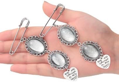 BetterJonny Wedding Bouquet Photo Charms, DIY Bouquet Picture Charm Pin Brooch Making Kit Oval Bouquet Charm for Wedding - Image 3
