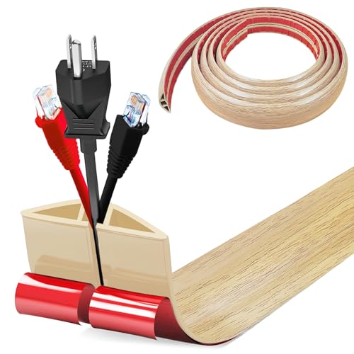 Pasacables Suelo, Canaleta Cables Suelo, 3.0M x5cm Protector de Cables para Suelo, Cubiertas de Suelo para Cables Autoadhesiva Montaje para Todos los Hogar, Oficina, Escuela,Almacén(Grano Madera Arce)