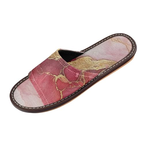 Marble Blush Red Summer Non-Slip Slides Sandals Pool Slide Spa Shower Slippers Indoor and Outdoor