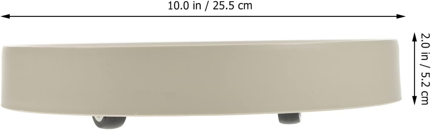 DOITOOL Plant with Easy Moving Caster Invisible Wheel, Round Rolling Planter with Wheels Indoor for Planter Pots, Heavy Duty Flower Pot Mover (Beige,10 Inch