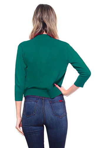 Image of Cielo Women's Soft Solid Open Front 3 /4 Sleeve Sweater Cardigan