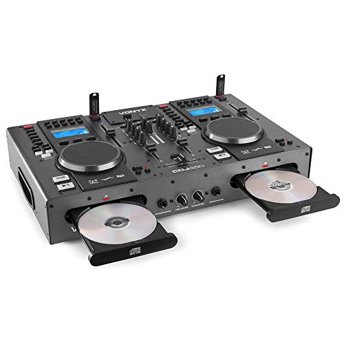 PD CDJ450 Advanced DJ CD Mixer with Dual Players, Bluetooth, USB & SD – Professional DJ CD Players, Ideal Mixer for Beginners, Music Enthusiasts and Live Events