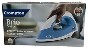 Crompton Brio Dry Iron with Ergonomic Design 1000 W Dry Iron (Blue and White)