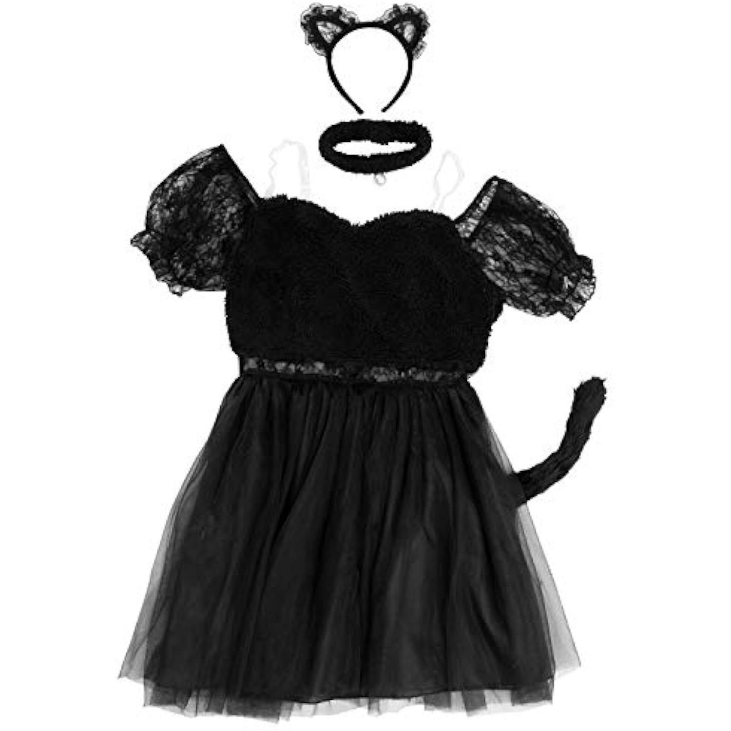 クリアストーン(Clearstone) コケティッシュガーリー コスプレ ハロウィン ブラックレースキャット レディース M ブラック 詳細画像3