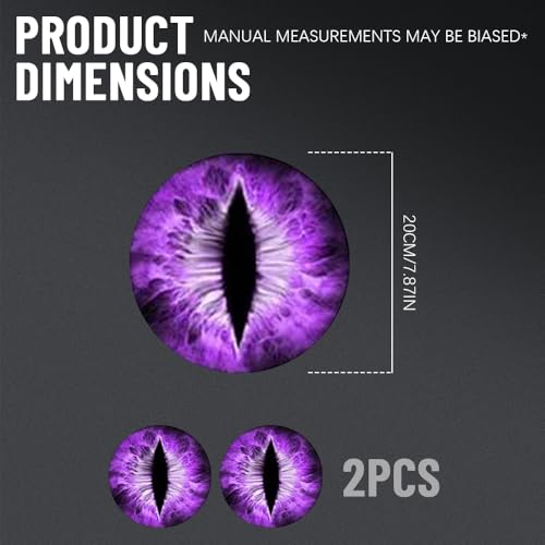 Image of 2PCS Beast Eyes Headlight Decals, 3D Stereo Eyes Headlight Decal Stickers, Car Body Window Bumper Decoration Stickers, Car Accessories Round Headlight Decal for Jeep Wrangler (Purple)