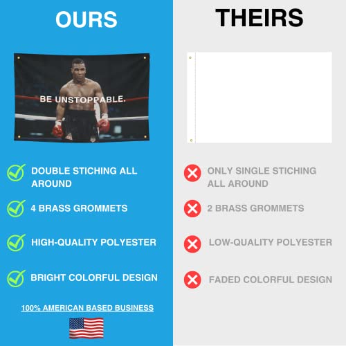 Mike Tyson Be Unstoppable. Flag Motivational Fitness Inspirational Workout Home Gym Wall Decor College Dorm Man Cave 3X5 Feet Flag Banner Cool Gym Motivation Boxing Poster Cool Cool Flags Motivational Wall Art College Dorm Banner Cool Wall Decor Men #TOP2