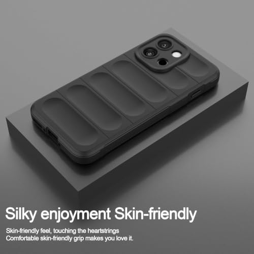 Image of ShieldTech AirGuard Series Back Cover Case for OnePlus 13s | Microfiber Lining | Airbag Cushion Drop Protection | Shockproof Silicone Back Cover Case | Anti Slip Grip - Black for OnePlus 13s
