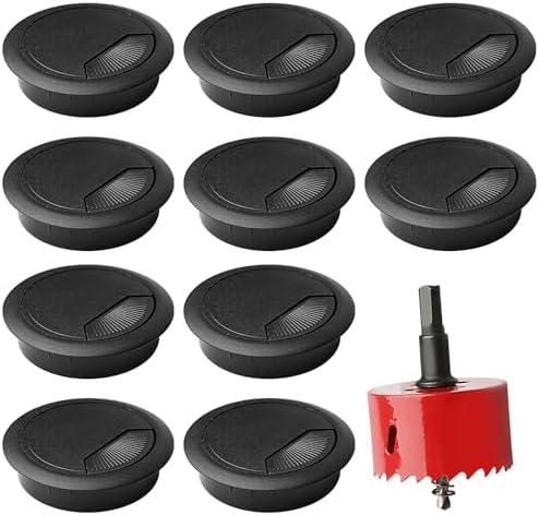 14-tlg. Kabeldurchführung Set 60mm Mit Lochsäge - Schwarz