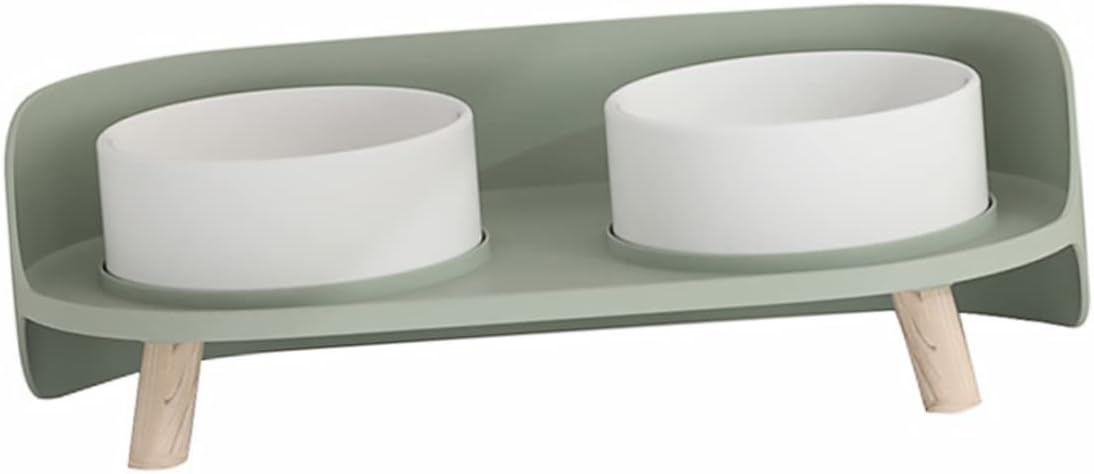 BESPORTBLE Cat Ceramic Bowl Shape Double Bowl Food Grade Ceramic Safe for Cats and Dogs
