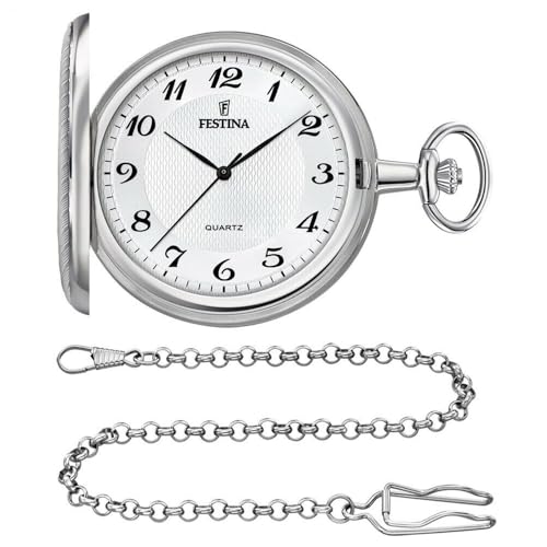 Montre de poche Festina F2024/1 en acier inoxydable 316L avec chaîne pour homme