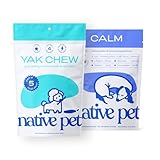 Native Pet Dog Calming Chews (60 Count) & Yak Chews for Dogs (5 Small Count) - Dog Melatonin for Small, Medium, Large Pups and All Natural Dental Sticks Made with Yak Cheese