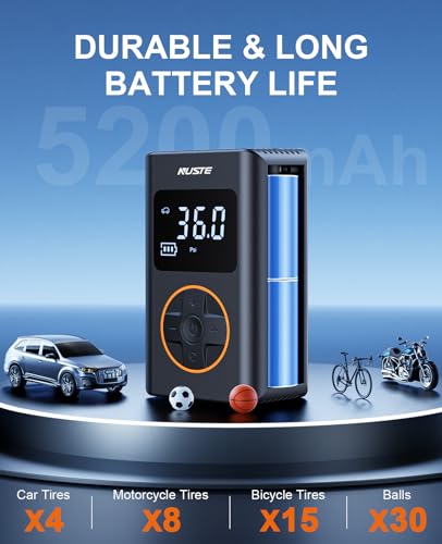 Nuste CZK-5646 Tire Inflator Portable Air Compressor - 150 Psi Cordless Mini Bike Tire Pump thumb #7