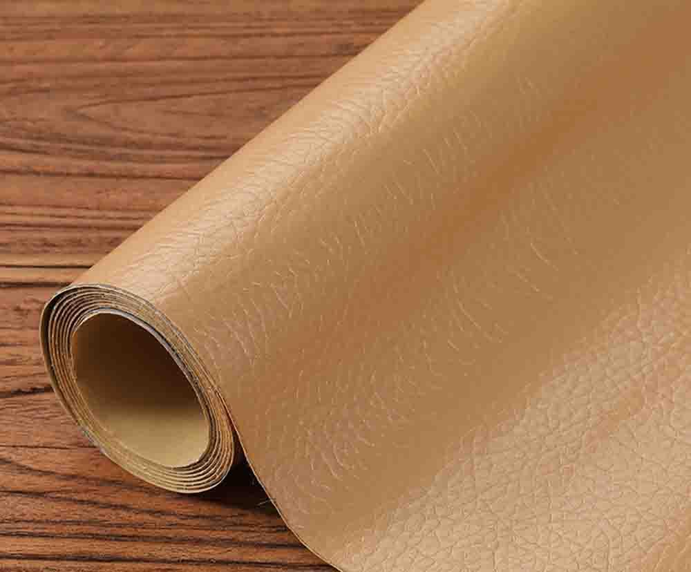 Leather Repair Patch Tape, Self Adhesive Leather Repair Kit for Furniture, Car Seat,Vinyl Leather Repair Kit for Office Chairs, Couch, Sofa, Luggage (19x54 inch,Light Gold)