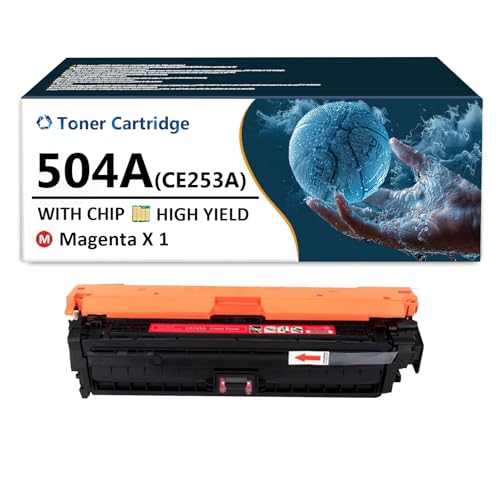 504A Toner Cartridge Replacement for HP 504A CE250A CE251A CE253A CE252A Toner Cartridges Compatible for HP Color Laserjet CM3530 CM3530fs CP3525 CP3525dn Printers, 1 Magenta -  ADFNDA