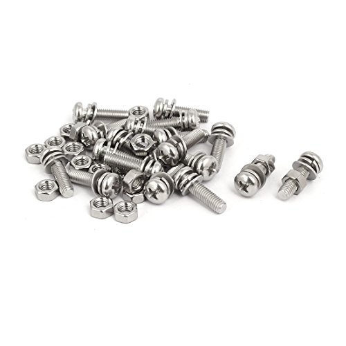 M5x18mm 304 ステンレススチール フィリップス なべ頭ボルト ネジナット ワッシャー 18セット (37b2f982bee720ee918f4d310ff91229)