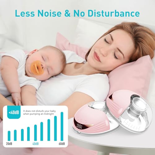 Image of MISK Wearable electrical breast pump for feeding mothers, 4 modes & 12 Levels, Rechargeable, Automatic, Painless & Portable hands-free breastfeeding pump, 210 ML Milk Cup Capacity & 1200mAh Battery, BPA-Free Material, 19mm, 21mm & 24 mm Flange size included, LED Display, FDA approved (1 Year Warranty)