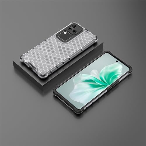Image of Lustree TPU Honey Comb Armor Shock Proof Back Cover for for vivo V30 / VIVO V30 Pro- Transparent