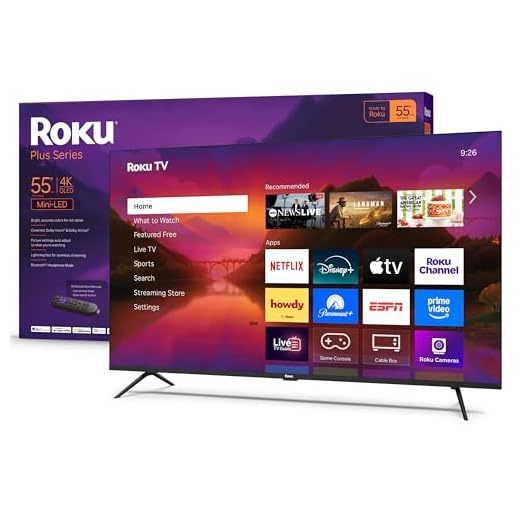 Roku Smart TV – 55-Inch Plus Series, Mini-LED TV – RokuTV with Enhanced Voice Remote – Flat Screen 4K QLED Television with Dolby Vision & Wi-Fi for Streaming Live Local News, Sports