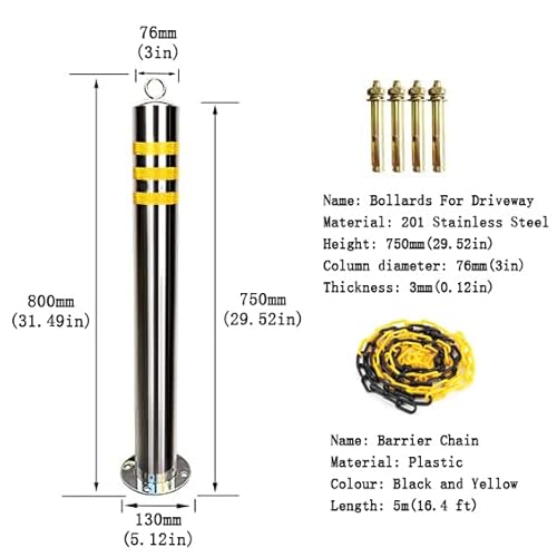 Cygjsyea Steel Bollards,Safety Bollard,Bollard With Chains, 2Pk Safety Bollard #TOP1