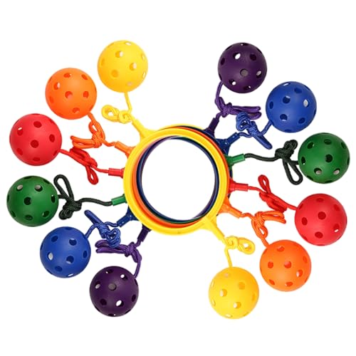 Jouets d'anneau saut pour enfants : lot de 12 boules de saut de cheville en plastique