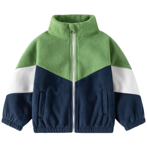 Gajaous Giacca in pile polare per bambini Toddler, giacca calda a maniche lunghe con zip intera per neonati maschi, capispalla per autunno primavera inverno