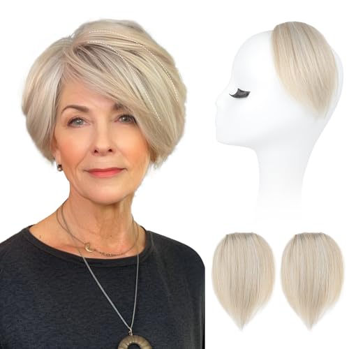 REECHO Clip in Hair Volumizer, 2PCS 6 inch Short Thick Clip in Hairpieces Adding Extra Volume Hair Extensions for Women (Pearl Platinum)