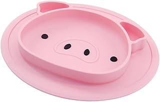 SAFIGLE 1 Peça Placa De Silicone Para Bebê Placa Infantil Pratos Para Bebê Bandeja De Servir Comida Prato De Desenho Animado Placa De Compartimento Placa De Comida De Silicone Bebê Fofo