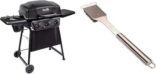Char-Broil Classic Series 463773817-P2 - Parrilla de acero inoxidable de gas propano de 3 quemadores con quemador lateral y cepillo de limpieza