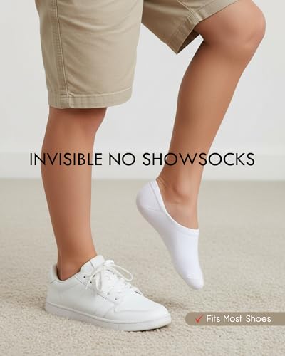 Image of CHUNG Toddler Little Boys Girls No Show Liner Cotton Socks Thin Multi Solid Color White Summer 10 Pack 2T-12Years