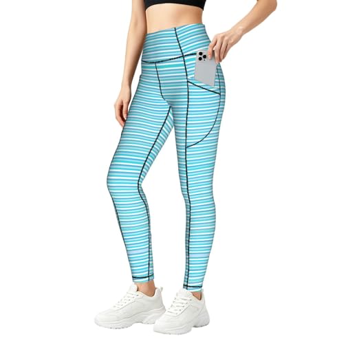 Leggings con estampado de rayas para mujer que elimina la falta de bolsillos