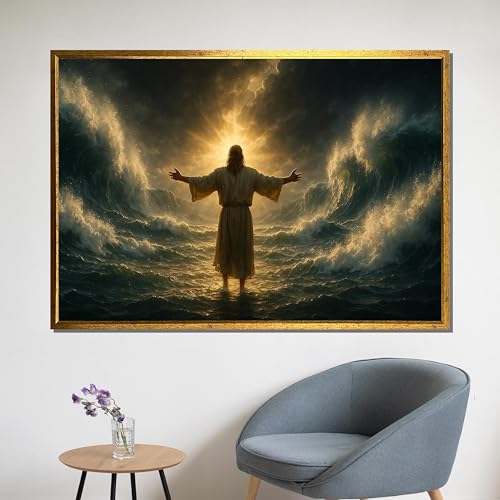 Toile mers déchaînées et images célestes pour sublimer la décoration de votre salon moderne