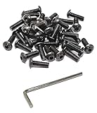 iexcell 100 Pcs M4 x 12mm Thread Pitch 0.7 mm Alloy Steel 10.9 Grade Hex Socket Button Head Cap Screws Bolts Kit, Black Oxide Finish