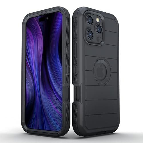 Image of Pirum Protective Back Case Compatible for Apple iPhone 16 Pro MAX Cover PC + TPU Full Body Shockproof Drop Protection - Black