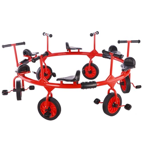 Children's Tricycle, Preschool Multi-Person Tricycle, Outdoor Toddler Bicycle, Toddler Tricycle 1-5 Years Old Children's Gift 3/4/6/8 Multi-Person Tricycle, and Toys for Boys and Girls(Red,6 Seats) -  FOMALVIK, QDYZDNCNC-RED-6SEATS
