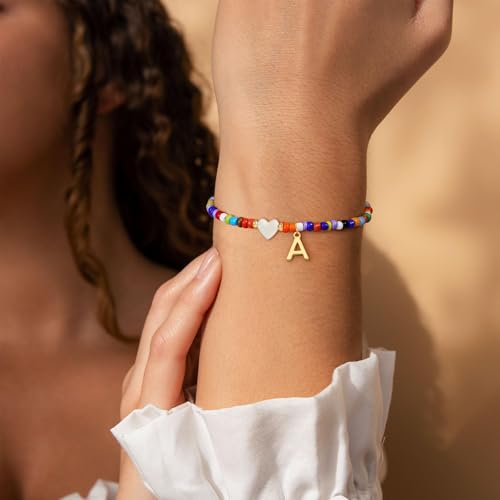 Trendy Colorful Initial Bracelet for Teen Girls - Personalized Jewelry Gift for Ages 5-16 by Decholly - Image 2