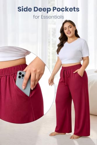 Image of FLYCURVY Plus Size Women Pajama Pants with Pocket L-5XL